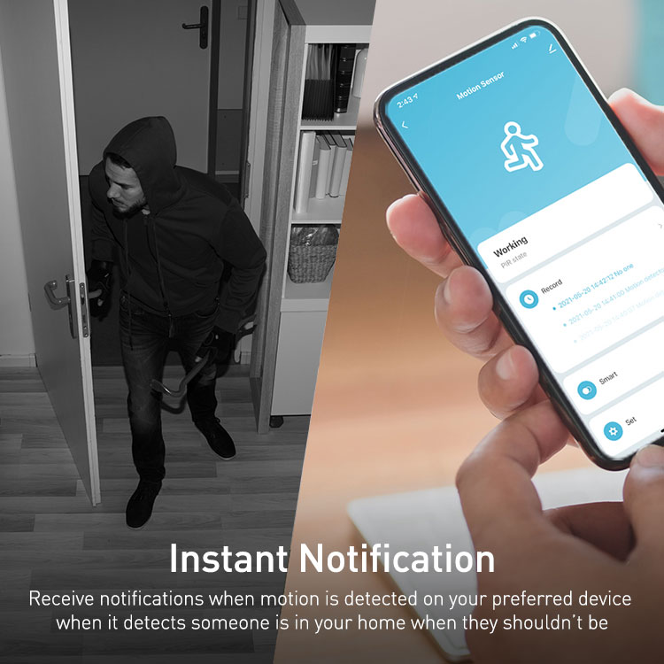 Sensor Smart / PIR Movimiento P/Exteriores Impermeable IP65 / Uso WiFi / Control en Celular & Alexa / APP Tuya / 75mmx75mm - Imagen 3