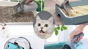 Pala Arenero Sanitarios Gatos + Recipiente Recolector 12cmx29cm + Porta Rollo Bolsas 3en1  (Incluye 3 Rollos x 15 Bolsas) - Mod.1229