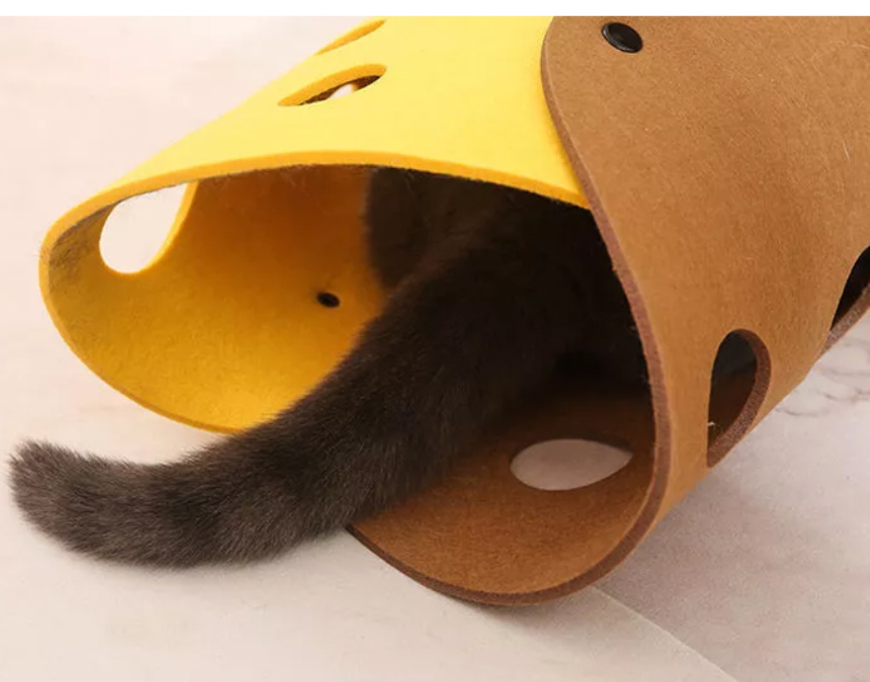 Túnel Plegable P/Mascotas Gatos - Conejos - Etc. / Gris & Amarillo / 91cm Largo x 26cm Diámetro - Mod.9126 - Imagen 2