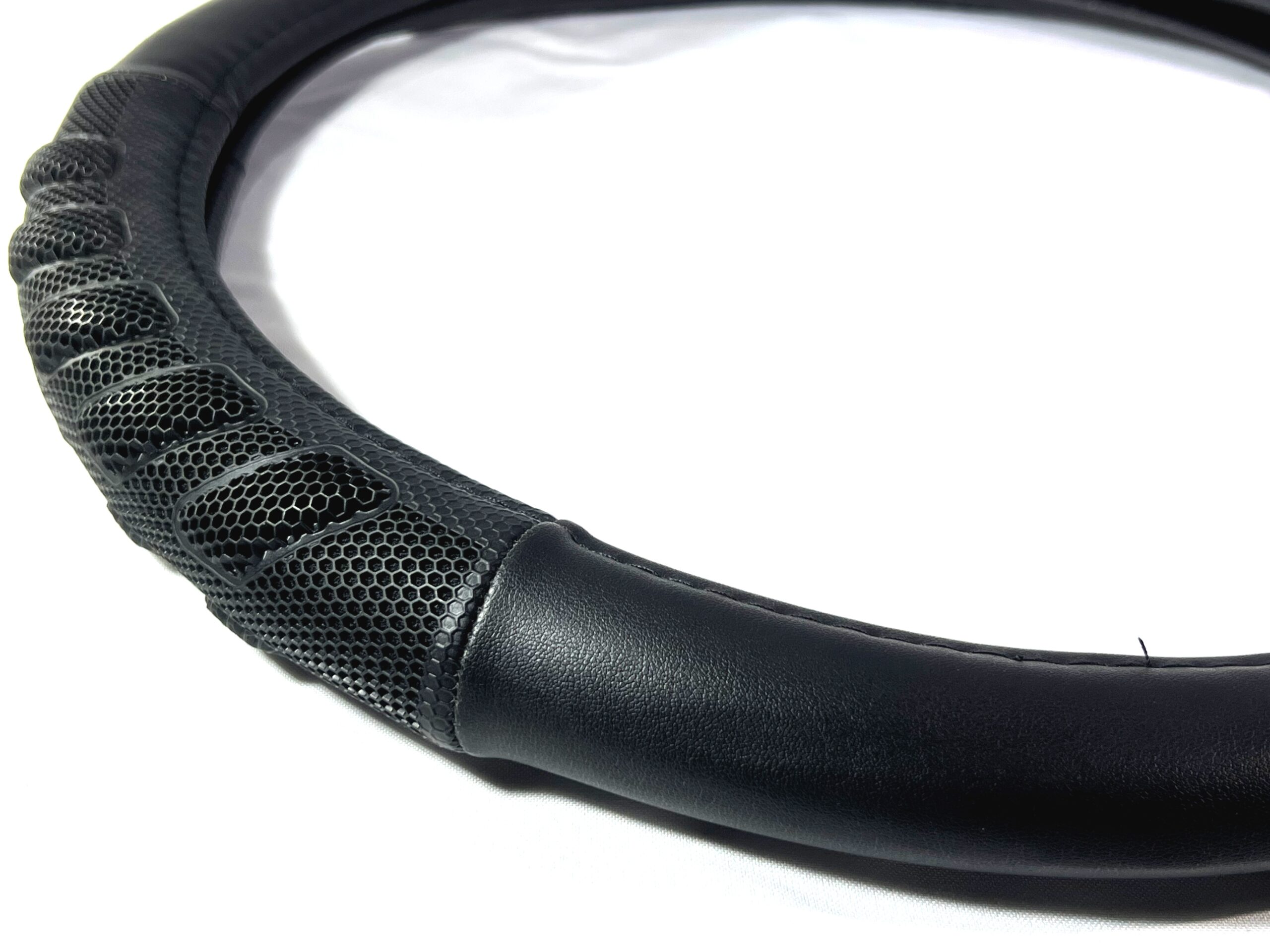 Cubre Volante Universal PVC Diámetro 38cm / Negro & Fibra Carbono Negro - Mod.824-2BK - Imagen 7
