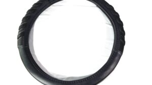 Cubre Volante Universal PVC Diámetro 38cm / Negro & Fibra Carbono Negro - Mod.824-2BK