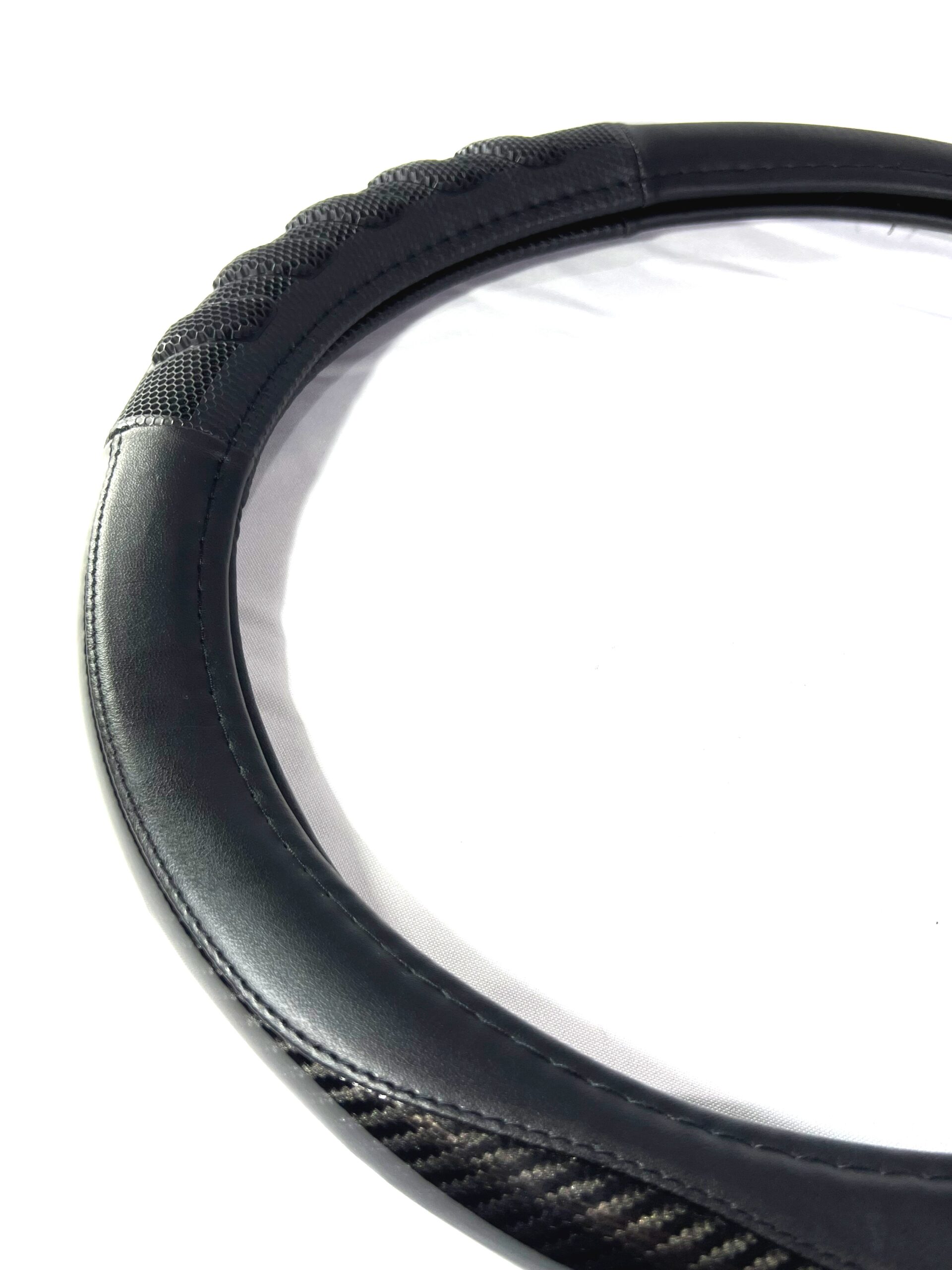 Cubre Volante Universal PVC Diámetro 38cm / Negro & Fibra Carbono Negro - Mod.824-2BK - Imagen 8