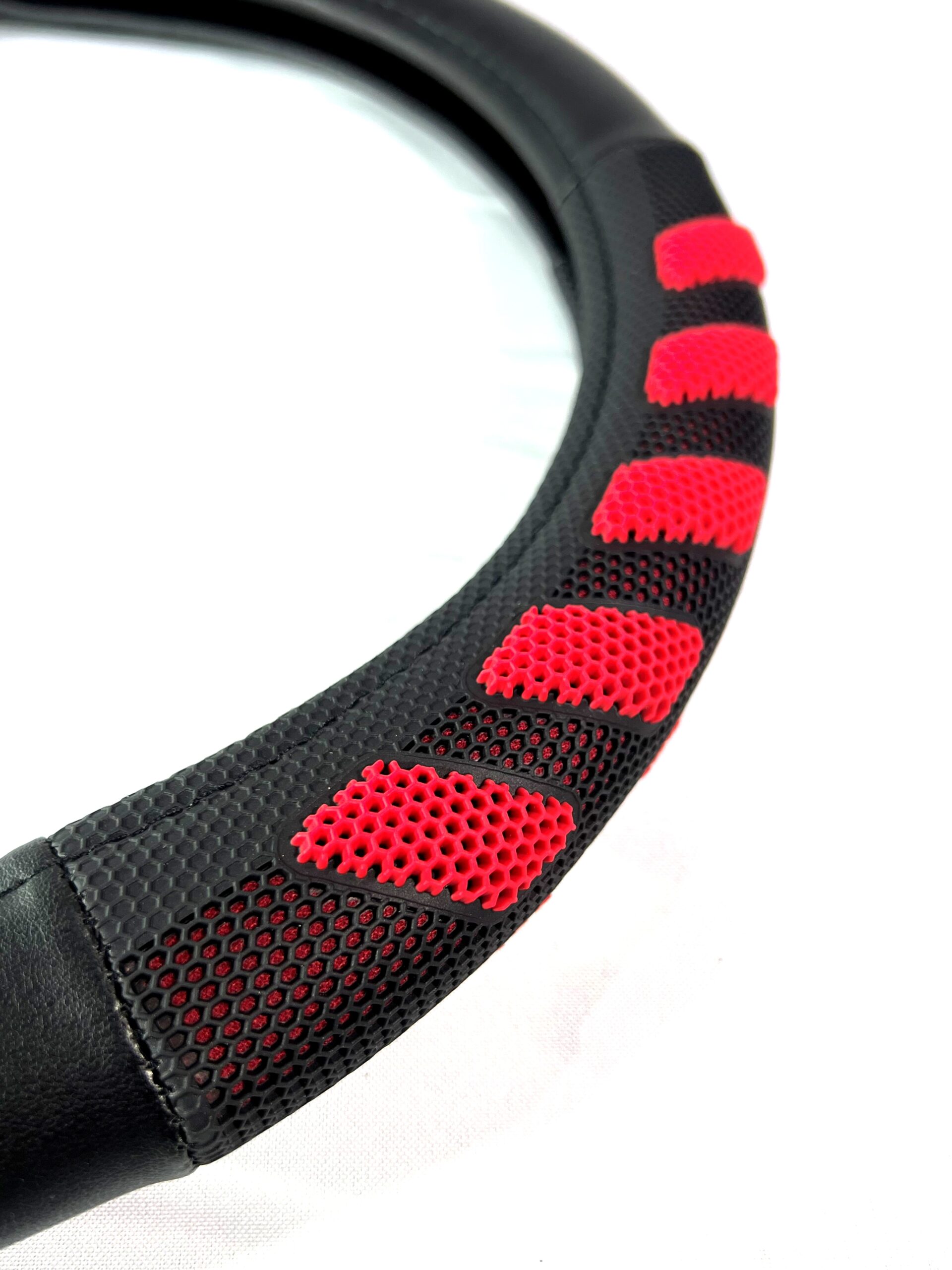 Cubre Volante Universal PVC Diámetro 38cm / Negro + Rojo & Fibra Carbono Negro - Mod.824-2RED - Imagen 6