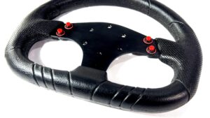Volante Deportivo Negro C/ Base Plana Tuning Automóvil (Centro Plano) Mod.3137-08