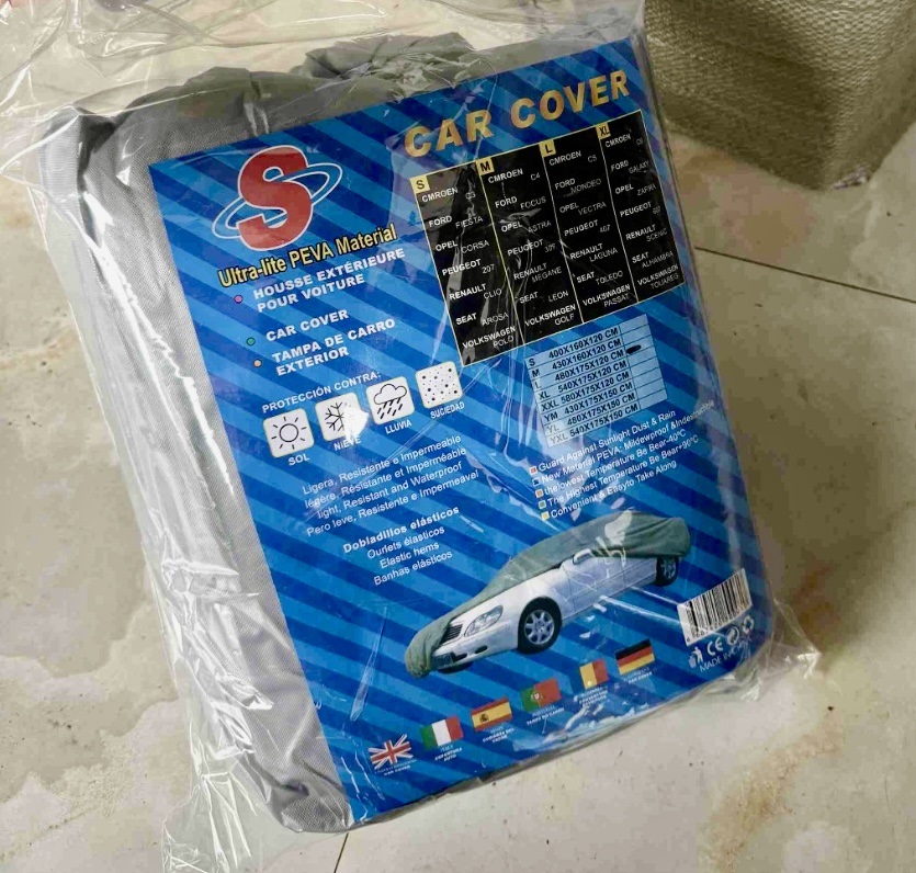 Funda Cubre Automóvil Impermeable Gris / Protección UV / Economic / Talle XL - 540cmx175cmx120cm - Mod.CRPE-XL - Imagen 5