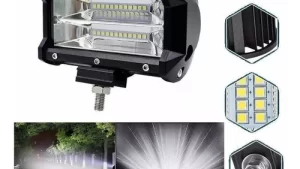 Foco Led Luz Día Caminero 12+12 Leds 12v-72w Power Light White 13.5cmx7cm Automóvil / Moto x Unidad - Mod.3103