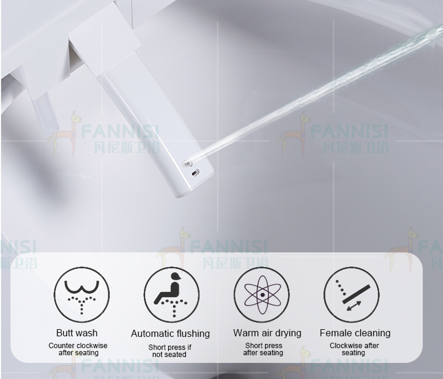 Inodoro & Bidet 2en1 Inteligente Electrónico Automático / Smart / Digital / Control Remoto / Calienta Asiento / Apertura Automatica Tapas / Bidet Retráctil / Soplador Secado / Tamaño 68cmx40cmx47cm / Tanque Agua Incluido Mod.A10-3 - Imagen 21