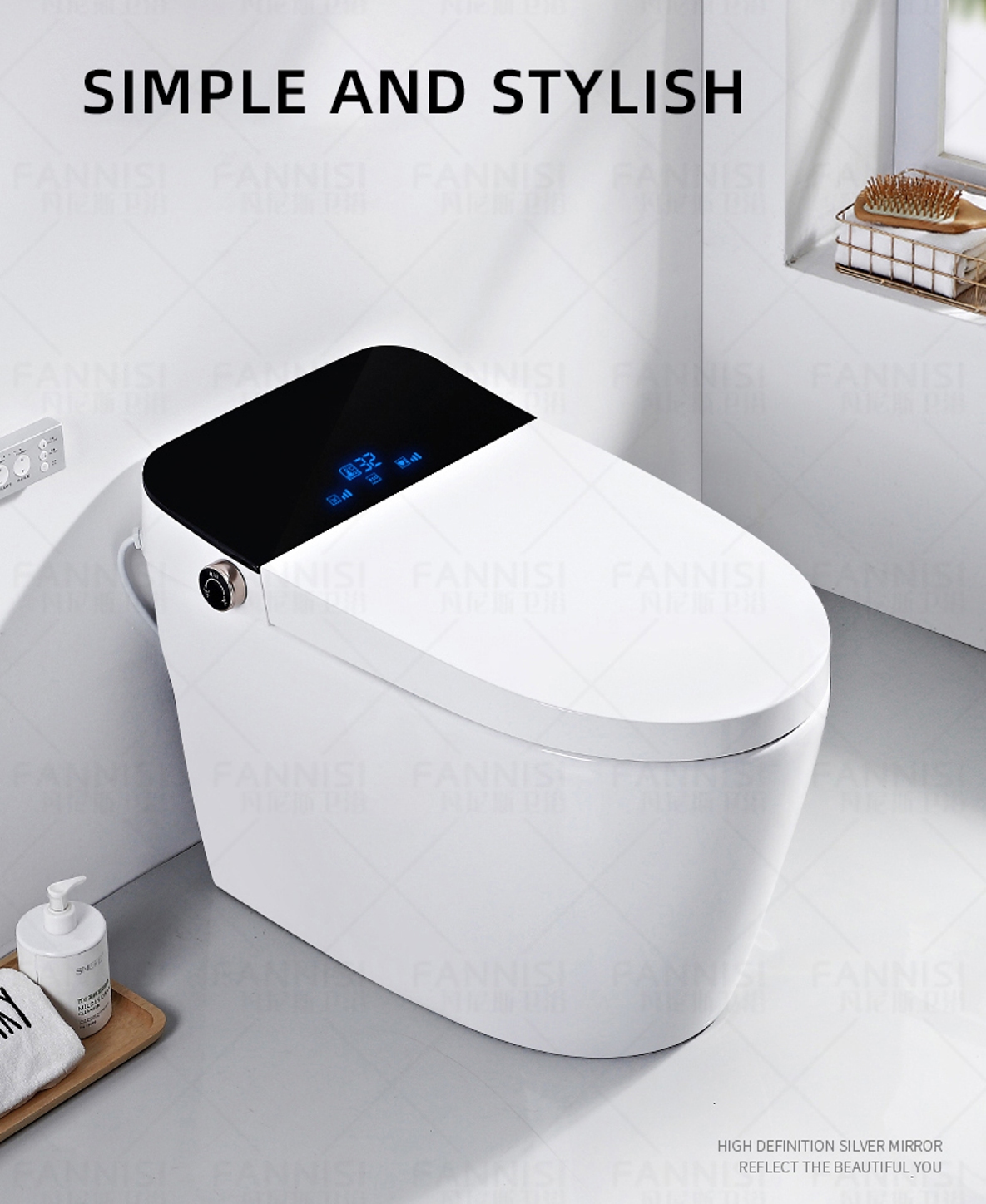 Inodoro & Bidet 2en1 Inteligente Electrónico Automático / Smart / Digital / Control Remoto / Calienta Asiento / Apertura Automatica Tapas / Bidet Retráctil / Soplador Secado / Tamaño 68cmx40cmx47cm / Tanque Agua Incluido Mod.A10-3 - Imagen 16