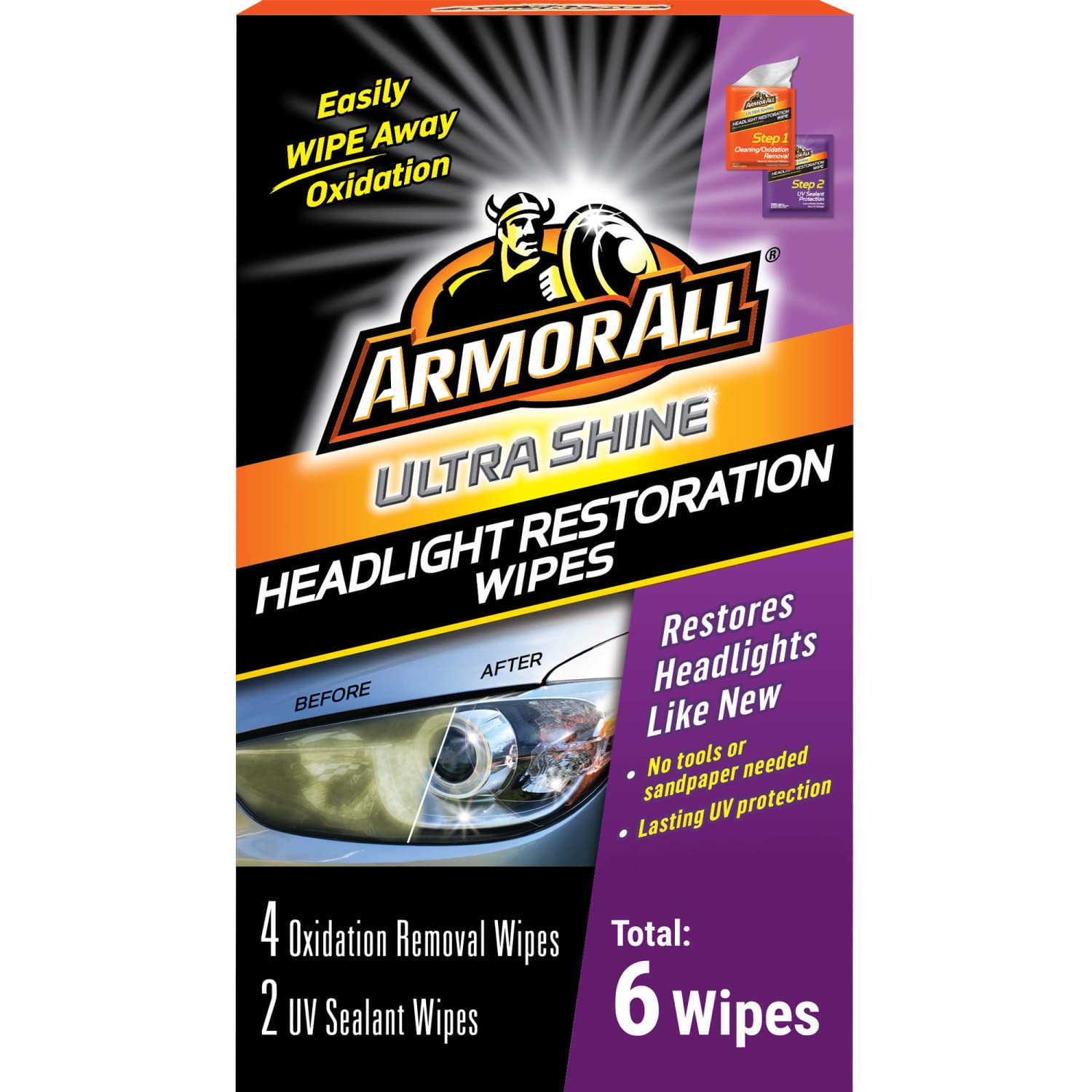 Paños/Toallas Restauración Faros Automóvil ARMOR ALL / Headlight Restoration / 4+2 Paños - Mod.45237 - Imagen 3