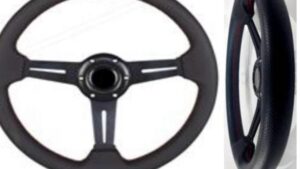 Volante Deportivo PVC Negro (Centro Semi Desplazado) Tuning Automóvil 35cm Mod.SFY-13714