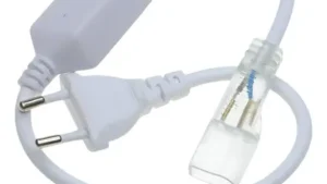 Rectificador Conector 2 Pins P/Tiras Cables Luz Led / Tipo Neón a 220V - Incluye Enchufe 2 Patas - Mod.6041