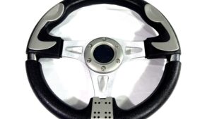Volante Deportivo Negro-Silver 32cm (Centro Plano) Tuning Automóvil 13" Mod.5182