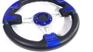 Volante Deportivo Negro-Azul 32cm (Centro Plano) Tuning Automóvil 13" Mod.5182