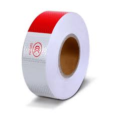 Cinta Reflectiva Prismatic Blanco+Roja Seguridad Camión Carros Pisos 5cm x Metro Lineal - Mod.CCC