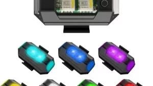 Foco Luz Led Seguridad / Fijo & Flash P/Bicicletas Motos Cascos Mochilas Ropa Recargable USB (Multi Color & Modos Iluminación Mod.GS05