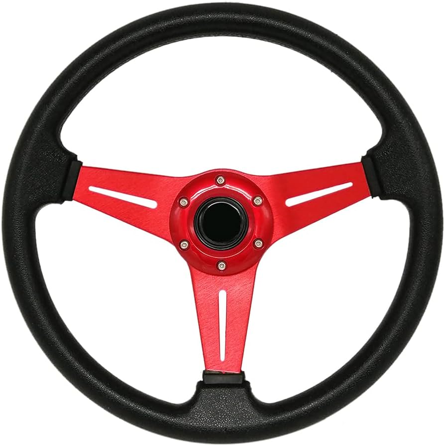 Volante Deportivo Negro-Rojo 35cm (Centro Desplazado) Tuning Automóvil - Mod.5125 - Imagen 3
