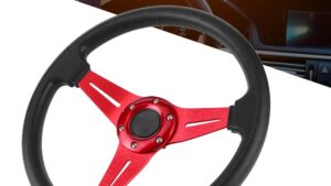 Volante Deportivo Negro-Rojo 35cm (Centro Desplazado) Tuning Automóvil - Mod.5125