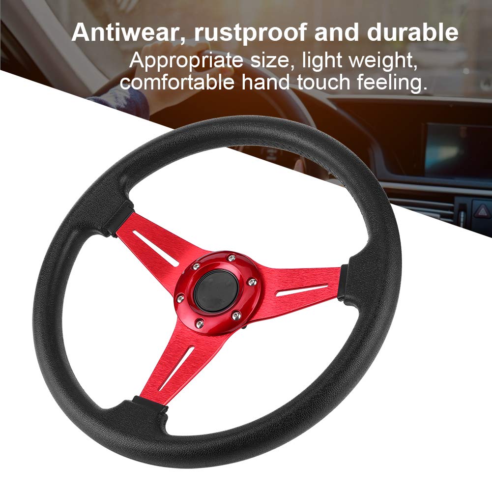 Volante Deportivo Negro-Rojo 35cm (Centro Desplazado) Tuning Automóvil - Mod.5125