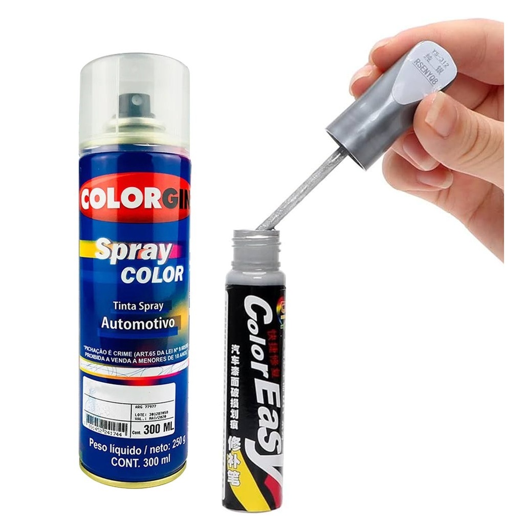 Kit Spray Color Original Automóvil (Personalizado) x300ml + Lápiz Retoque x15ml P/Lineas Finas (Mismo Color) Pack Promo