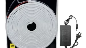 Tira Cable Led Luz Neon Continua / Flexible / Impermeable / Incluye Transformador 12v-220V 40w x 5 Metros  Decoración / Hogar / Fiestas / Blanco Frío - Mod.XS3529