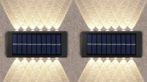 Aplique Foco Solar P/Pared Rectangular Fotocélula Luz Cálida / Iluminación 12 SMD/12 Leds Mod.8260