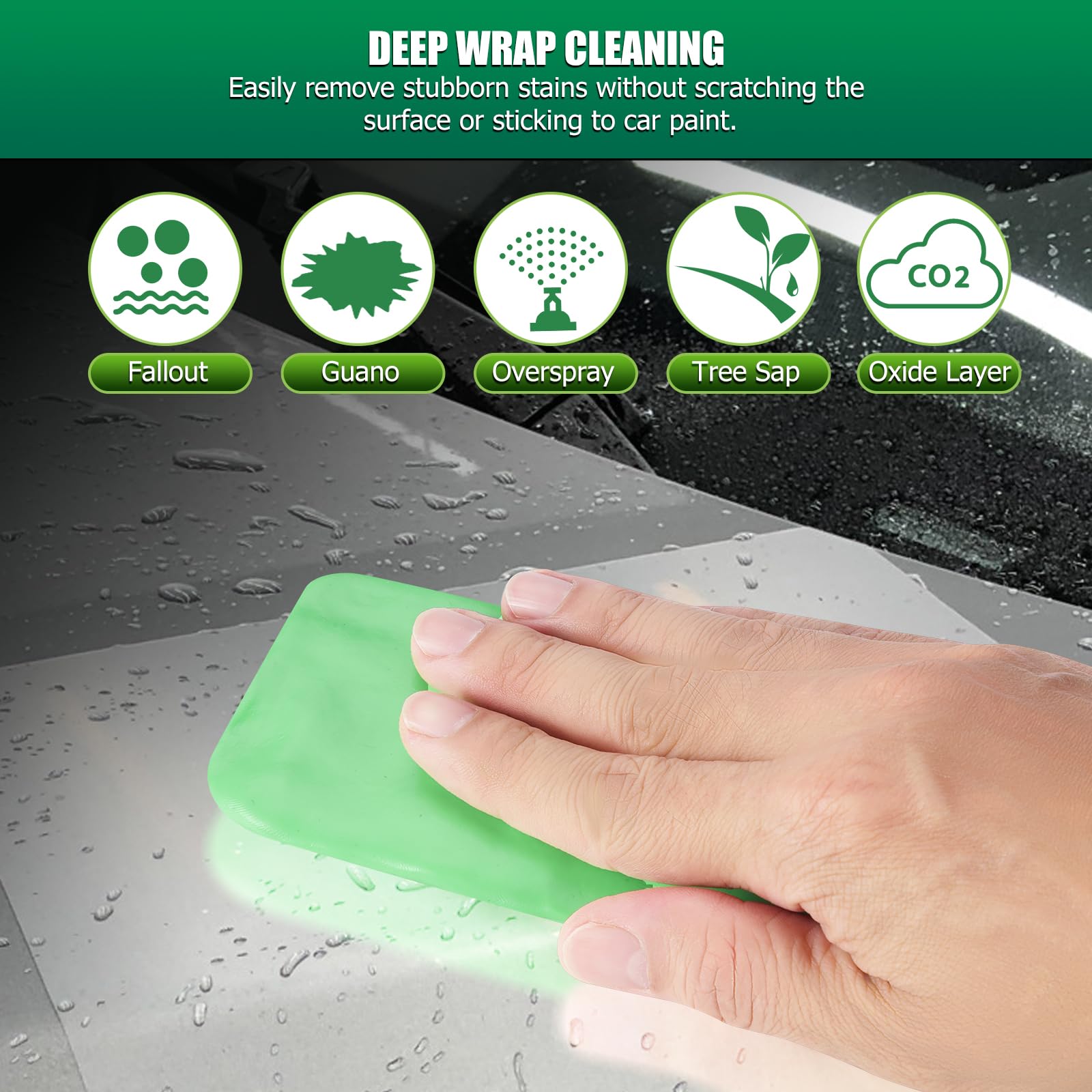 Clay Bar Masilla Plasticina Descontaminante Profesional Pintura Automóvil Green-Medium 50Grs Mod.EcoTE-50