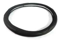 Cubre Volante Universal Cuerina Diámetro 38cm / Negro+Hilo Negro Mod.38BLACK