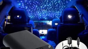 Kit Iluminación Techo Vehículo 12V - Motor 12W / 500 Estrellas de Fibra Óptica 3m / Smart Phone & Control Remoto / 16 Millones Colores / Mod.K-12W-500-Car