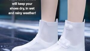Cubre Zapatos/Botines Silicona Impermeables P/Lluvia Barro Color Blancos x Par Talles M-L-XL-XXL Mod.P32T