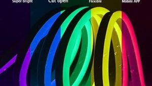 Tira Cable Led Neon Continua RGB x 10M + C/Rectificador 220V & Controlador Multifuncion / Flexible / Impermeable / Decoración Negocios Hogar Fiestas - Mod.6422-10M