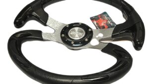 Volante Deportivo Negro+Silver / Centro Plano / Tuning Automóvil - Mod.ACCESSIL2