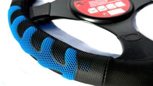 Cubre Volante Universal PVC C/ Detalle Azul - Diámetro 38cm  Mod.B123