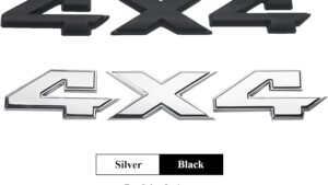 Sticker Insignia Emblema Metálico Autoadhesivo 4x4 Relieve 3D Cromado/Negra 20cmx3.1cm  Van / Camioneta / Pick Up x Unidad Mod.850