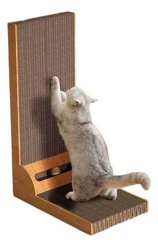 Rascador Vertical & Horizontal C/Juego Pelota/Carton & Madera/Gatos/40cmx26cmx60cm/Cora-YKPT-RD0012 - Imagen 7