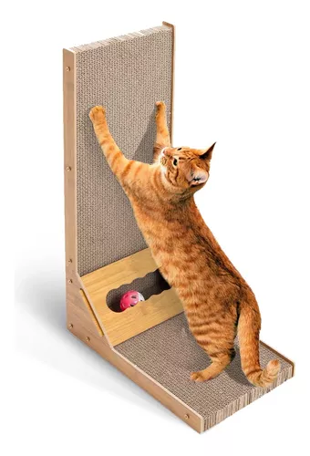 Rascador Vertical & Horizontal C/Juego Pelota/Carton & Madera/Gatos/40cmx26cmx60cm/Cora-YKPT-RD0012 - Imagen 2