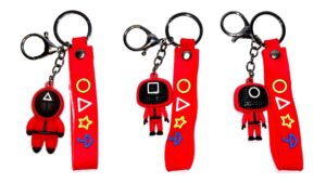 Llavero Silicona C/Ojal Para Cinturon & Mochila - Los Juegos Calamar - Mods. QX-17-QX-18