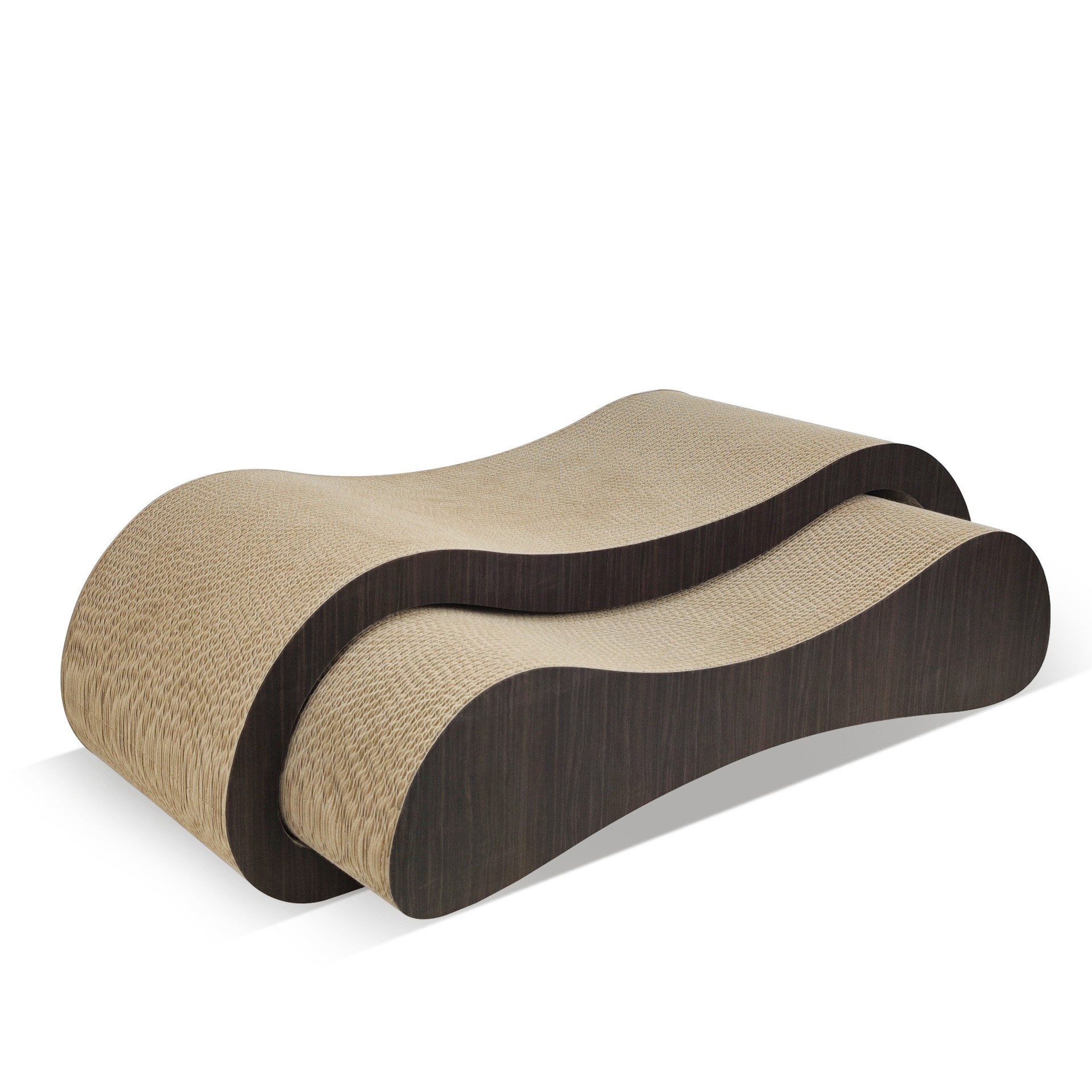 Rascadores Cama Cartón Curvados Doble Extra Grande/ Encastrables / P/Gatos / Diversión / Reductor Estrés Felino (Incluye Yerba Gatera) - Mod. Infinito2/YKPT-RD0066