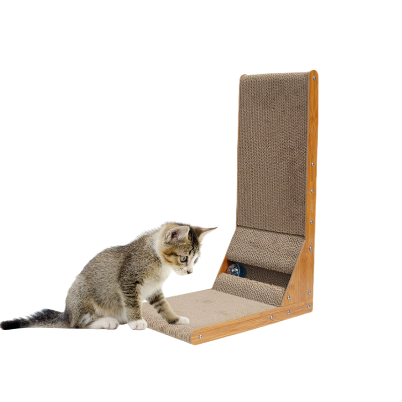 Rascador Vertical & Horizontal C/Juego Pelota/Carton & Madera/Gatos/40cmx26cmx60cm/Cora-YKPT-RD0012 - Imagen 4