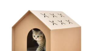 Casita & Rascador Cartón P/Mascotas Gatos Talle M / 54cmx38cmx35cm - Mod.YKPT-RD0016