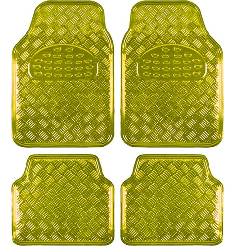 Juego Alfombras Pisos Automóvil Goma Cromo Mate Amarilla 4/5Pcs Universal Mod.4009-5Y - Imagen 6