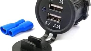 Cargador Auto / Motorhome Encastre - Doble Puerto Usb 12v - Output : DC 5V/2.1-1.0A Mod.HT-3003