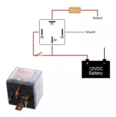 Relay / Rele Trasnparente 4 Patas/4 Pines 12V / 80 Amperes / Universal / Automovil x Unidad Mod.JD1912 - Imagen 3