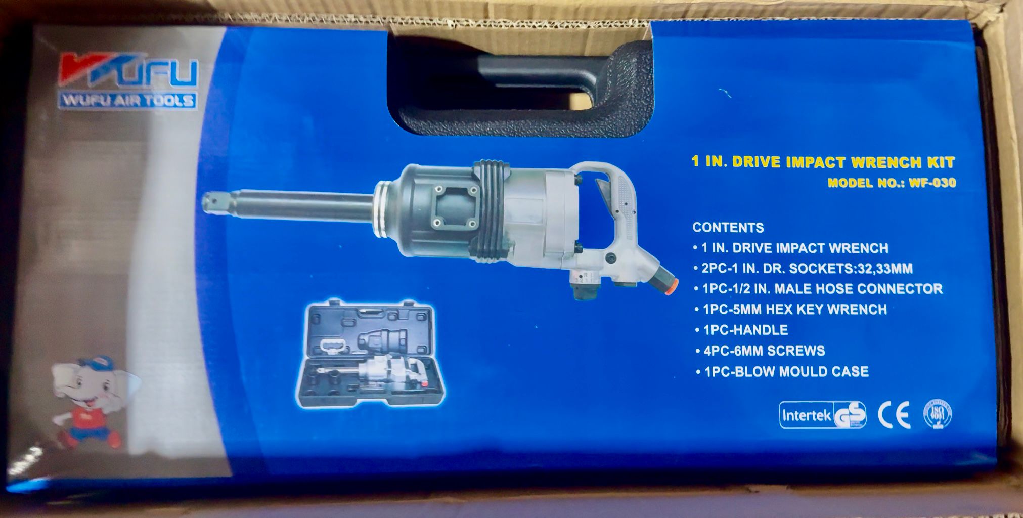 Llave Impacto Neumática Industrial 1" / Socket 32mm-33mm / 6mm / Conexión Aire 1/2" / WUFU Mod.WF-030 - Imagen 2