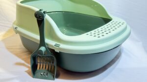 Arenero Baño Sanitario P/Gatos Mascota + Pala Recolectora / Grande / Verde /61.50cmx44.50cmx22cm - Mod.YKCL-162RD-V