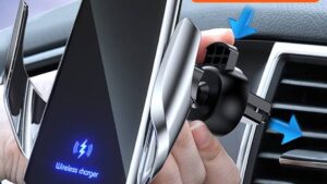 Soporte Cargador Inalámbrico Infrarrojo Celulares o C/Cabezales Para Conexión Celulares Standart / P/Salida Aire Tablero / Carga Rápida / Wireless Charge / Inducción Infrarroja / Compatible Todas Marcas Celulares - Mod.A2