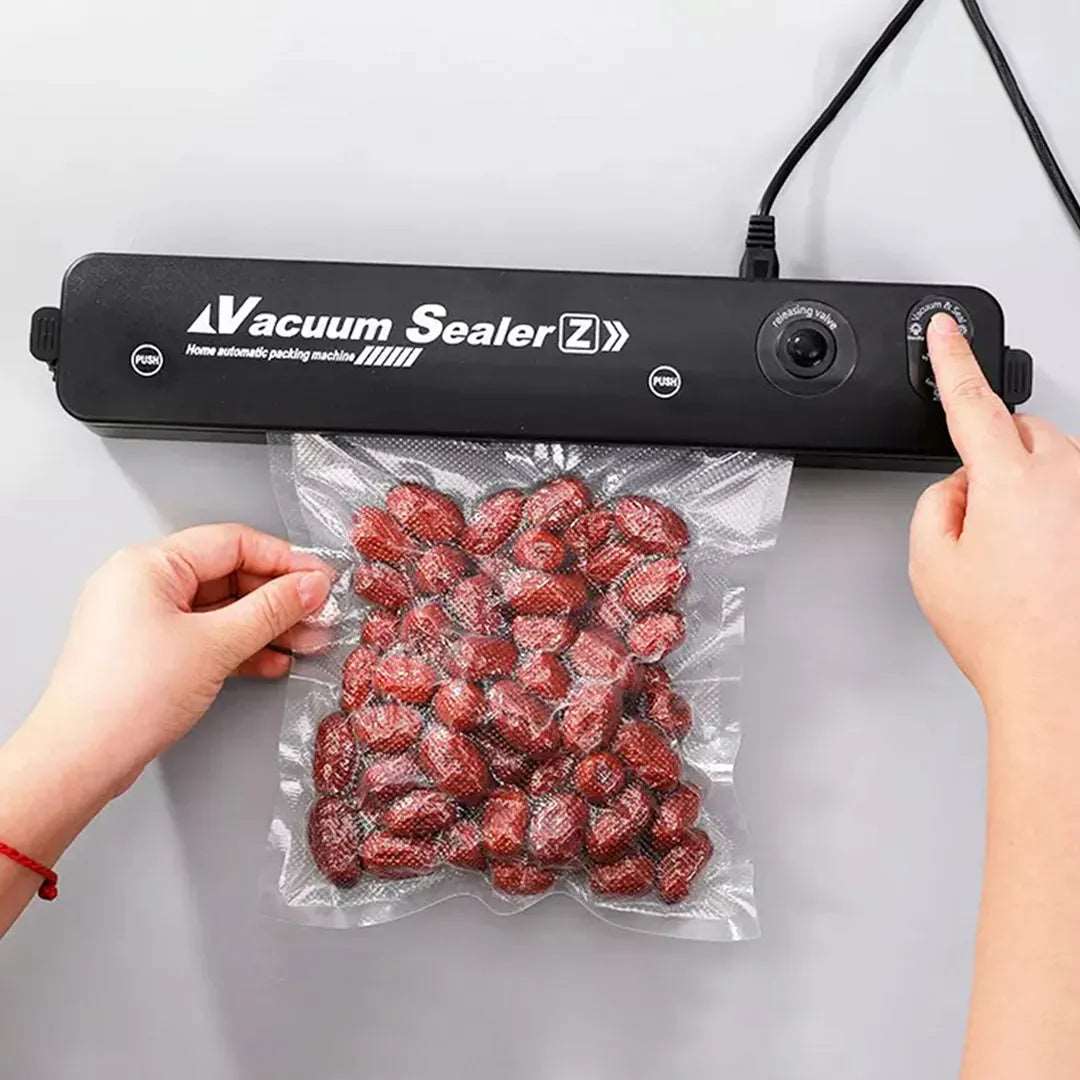 Maquina Envasar Comestibles Frescos al Vacio 90w / Sellador Bolsas / 10 Bolsas + 2 Rollos 20cmx5m Sin Precortar (El Rollo Rinde Aprox. Empaques 20cmx15 - 33 Bolsas / 20cmx20cm - 25 Bolsas / 20cmx25cm - 20 Bolsas) - Mod.CA10-26 - Imagen 8