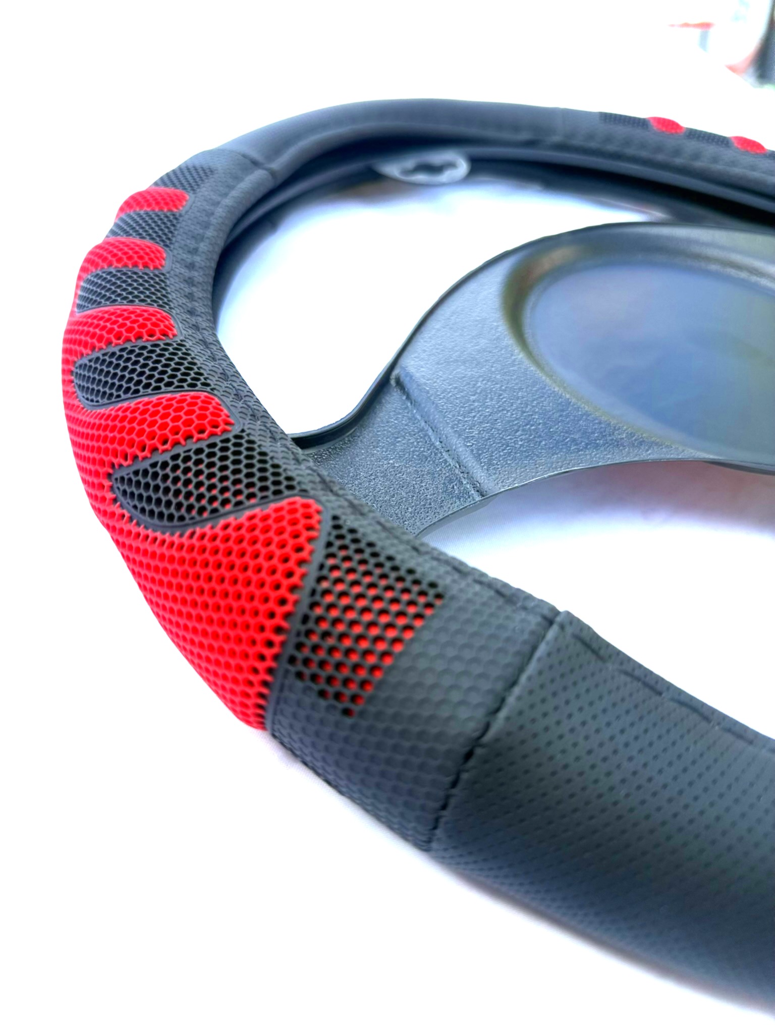Cubre Volante Universal PVC Diámetro 38cm / Negro + Detalle Rojo - Mod.R123 - Imagen 3