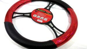 Cubre Volante Universal PVC Diámetro 38cm / Negro + Rojo - Mod.2441R