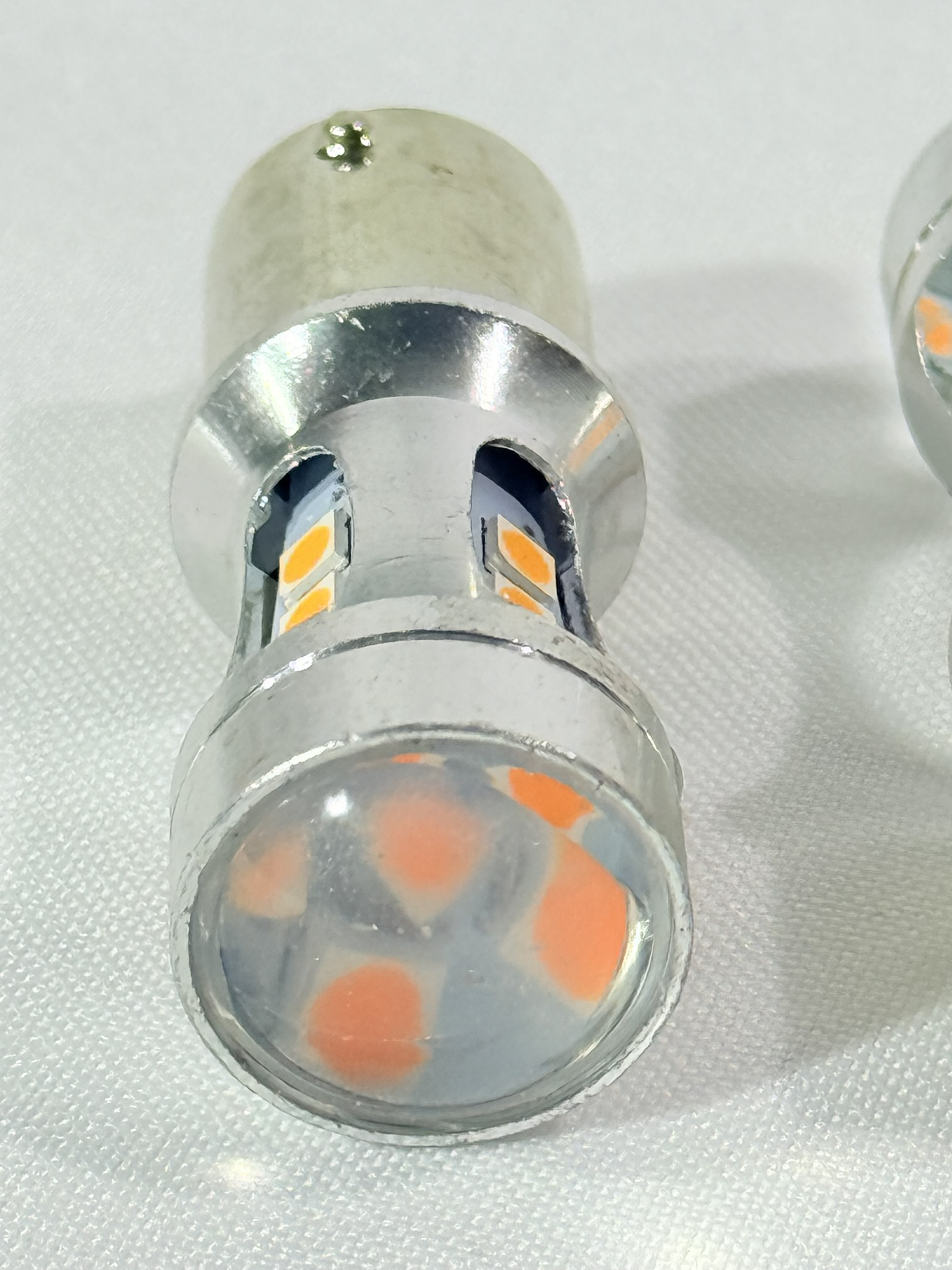 Lamparas 1 Polo 1156-12v Ambar - 24 Leds + Lupa - 24SMD-5050 / Super Potente / Ultra Brillo Ambar /Señalero x Par - Mod.24A-18 - Imagen 4