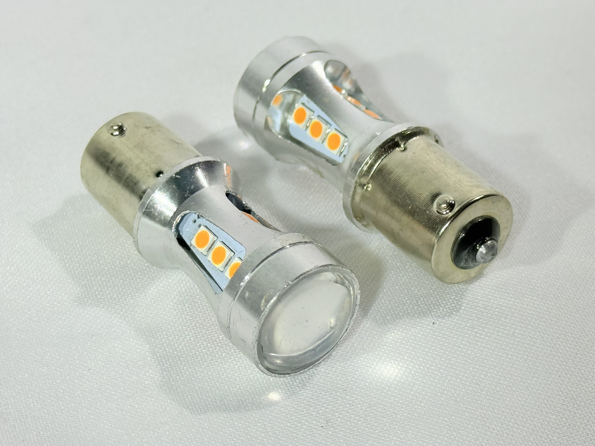 Lamparas 1 Polo 1156-12v Ambar - 24 Leds + Lupa - 24SMD-5050 / Super Potente / Ultra Brillo Ambar /Señalero x Par - Mod.24A-18 - Imagen 5